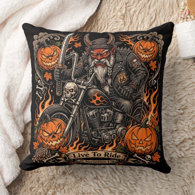 Oni Samurai Biker Halloween Kussen - Leef Om Te Ri (Deken)