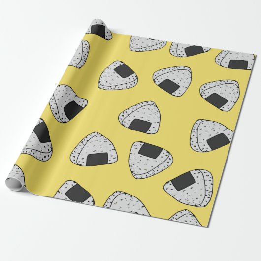 Onigiri (japanse rijstbal) achtergrond. Naadloos Cadeaupapier (Uitgerold)