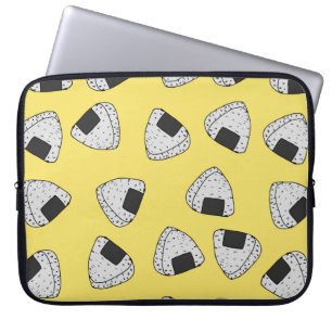 Onigiri (japanse rijstbal) achtergrond. Naadloos  Laptop Sleeve