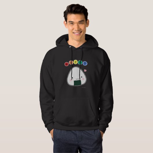 Onigiri Love Dark Hoodie (Voorkant volledig)