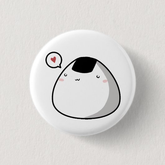 Onigiri Love Ronde Button 3,2 Cm (Voorkant)
