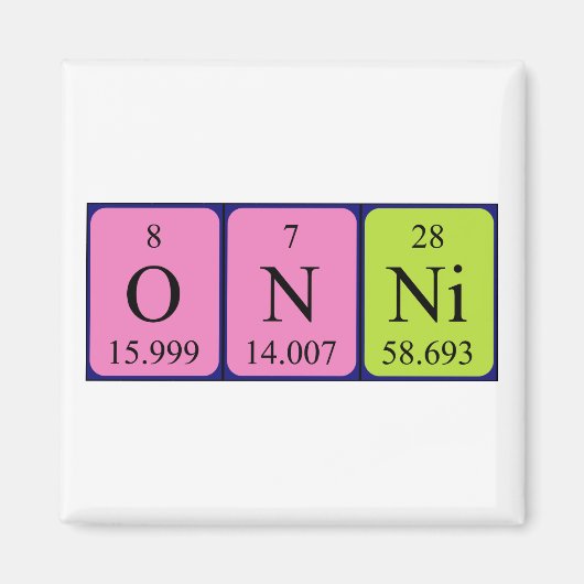 Onin periodiek tabelnaam magneet (Voorkant)