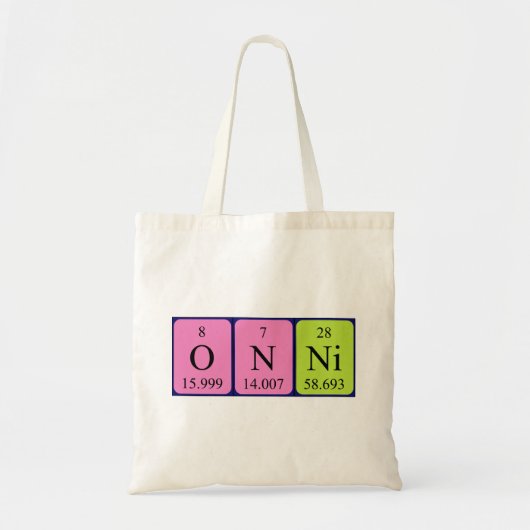 Onin periodieke lijstnaam canvas tas (Voorkant)