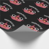 Onion Ha-se-yo Funny Korean Pun Dark BG Cadeaupapier (Hoek)