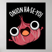 Onion Ha-se-yo Funny Korean Pun Dark BG Poster (Voorkant)