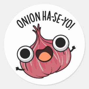 Onion Ha-se-yo Funny Korean Pun Ronde Sticker