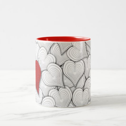 Onion Hearts Pattern Tweekleurige Koffiemok (Center)