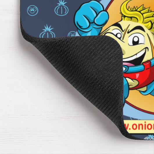 Onion & Pea blue mousepad. Muismat (Hoek)