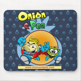 Onion & Pea blue mousepad. Muismat