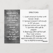 Onion Pizza Recipe Briefkaart (Achterkant)