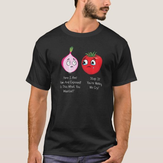 Onion & Tomato Pun Jokes T-shirt (Voorkant)