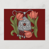 Onirzhyek kazakh decoratie met tulpen briefkaart (Voorkant)