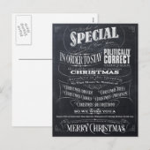 Onjuiste kerstmis politiek corrigeren - we feestdagenkaart (Voorkant / Achterkant)