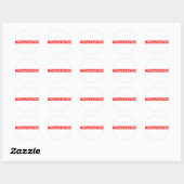 Onjuiste stempel ronde sticker (Vel)