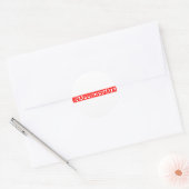Onjuiste stempel ronde sticker (Envelop)