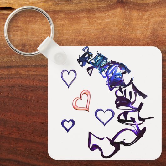 Onketen mijn hartplein sleutelring sleutelhanger (Voorkant)