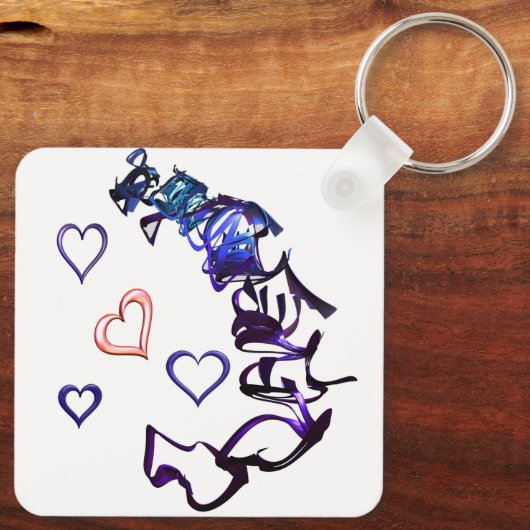 Onketen mijn hartplein sleutelring sleutelhanger (Achterkant)