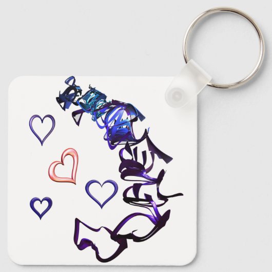 Onketen mijn hartplein sleutelring sleutelhanger (Achterkant)