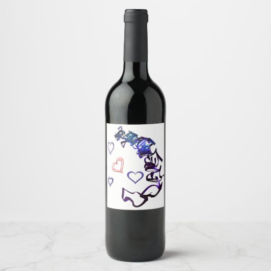 Onketen mijn Heart Wine Labels Wijn Etiket (Voorkant)