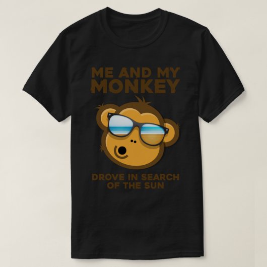 onkey Sun Humor Me and my Monkey Mind Crazyness T-shirt (Design voorkant)