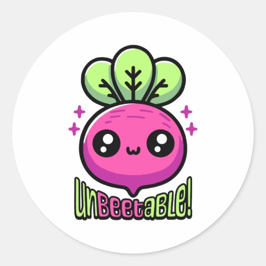 Onklopbaar! Schattigee bietengroentepun Ronde Sticker (Voorkant)