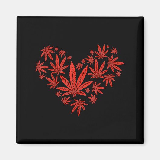 Onkruid Hart Grappige Valentijnsdag Pot Stoner Cad Magneet (Voorkant)