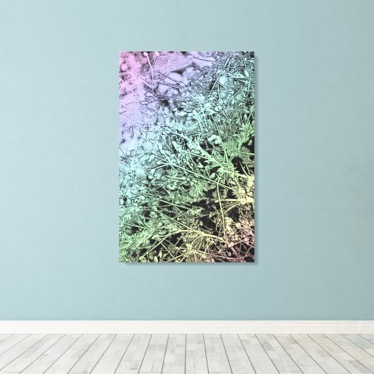 Onkruid in een afvoersloot canvas afdruk (Insitu (Houten vloer))