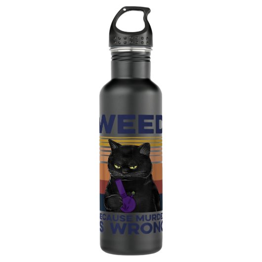 onkruid omdat de moord een verkeerde kat is waterfles  (Voorkant)