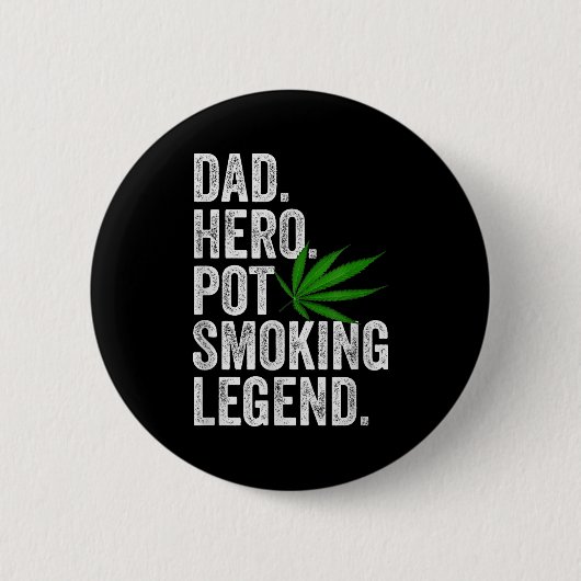Onkruid Vader T-shirt Grappige Stoner Kerst T Roke Ronde Button 5,7 Cm (Voorkant)