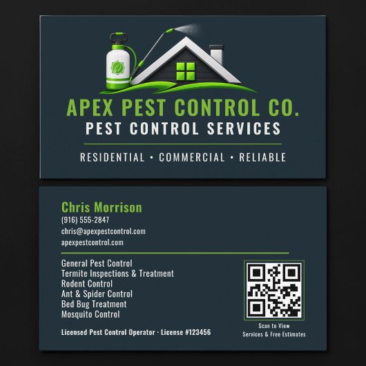 Onkruidbestrijding Exterminator QR Code Profession Visitekaartje