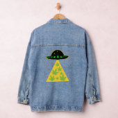 Onkruidblad Stoner Alien Ontvoering UFO Pot Denim Jacket (Hangar)