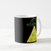 Onkruidblad Stoner Alien Ontvoering UFO Pot Koffiemok (Voorkant rechts)