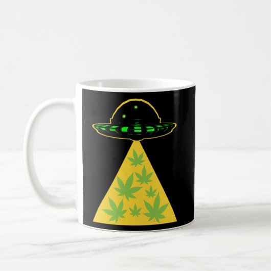 Onkruidblad Stoner Alien Ontvoering UFO Pot Koffiemok (Links)