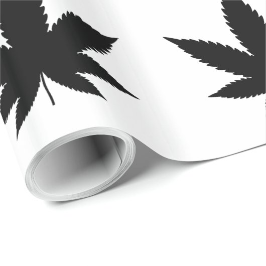 onkruidbladsilhouet cadeaupapier (Rol Hoek)