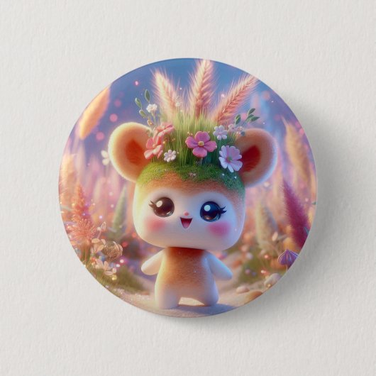 onkruidkop ronde button 5,7 cm (Voorkant)