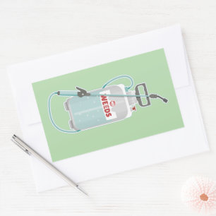 onkruidspray tuinonderhoud rechthoekige sticker