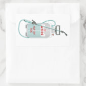 Onkruidverstuiving tuinonderhoud rechthoekige sticker (Tas)