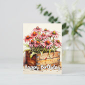 Onlangs Geplante Aster Bloem Kunst Briefkaart (Staand voorkant)
