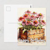 Onlangs Geplante Aster Bloem Kunst Briefkaart (Voorkant / Achterkant)