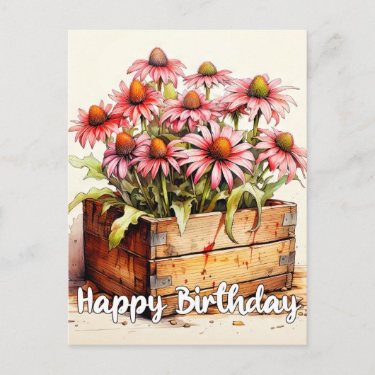 Onlangs Geplante Aster Bloem Kunst Briefkaart (Voorkant)
