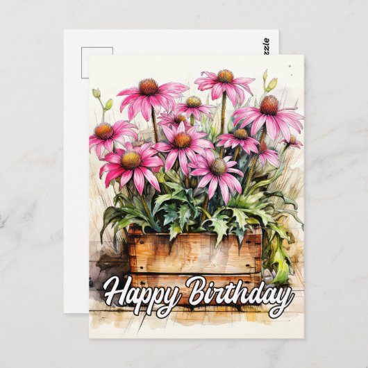 Onlangs Geplukte Aster Bloem Kunst Briefkaart (Voorkant / Achterkant)