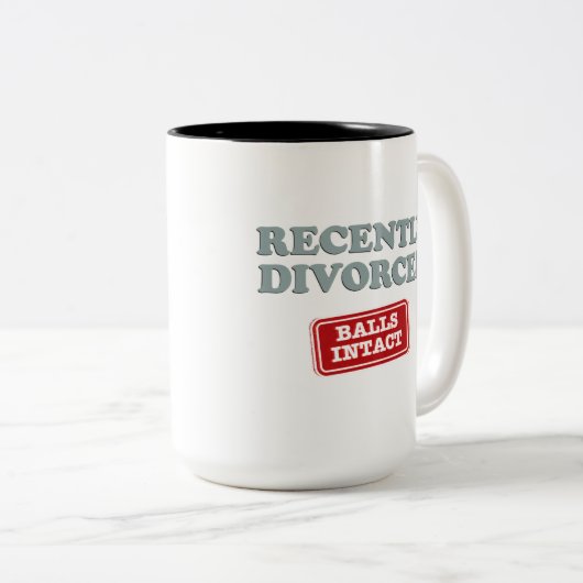 Onlangs gescheiden, vallen in aanraking tweekleurige koffiemok (Voorkant rechts)