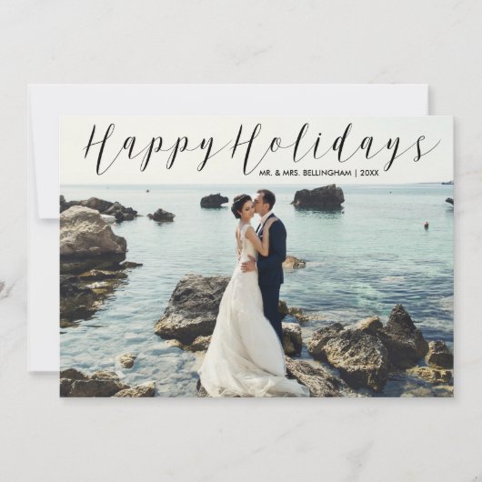 Onlangs het Gehuwde prettige feestdagen (plural:) Feestdagenkaart (Voorkant)