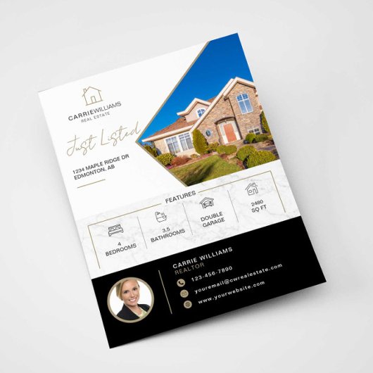 Onlangs te koop Staand Onroerend Goed Modern Huis Flyer