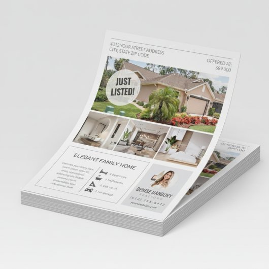 Onlangs Te Koop Vastgoed Marketing Flyer Sjabloon
