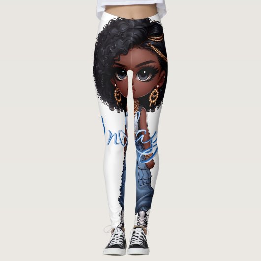 OnLaye1 Ebony baddie Jean Leggings (Voorkant)