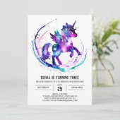 Online aangepaste eenhoorn digitale verjaardag kaart (Staand voorkant)