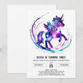 Online aangepaste eenhoorn digitale verjaardag kaart (Voorkant / Achterkant)