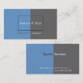 Online afdrukken Modern Bluish Framed Masculine Visitekaartje (Voorkant / Achterkant)
