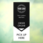 Online afhalen van bestelling bij bedrijf hier raamsticker (Vel 3)